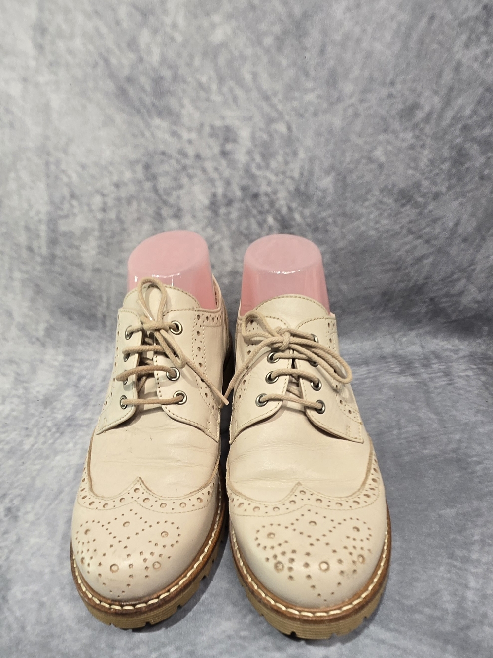 Jonak Nude Leather Derbies